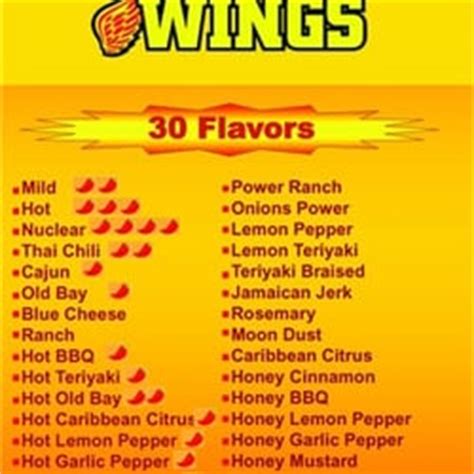 America's Best Wings - Washington, DC, United States. Wing Flavors