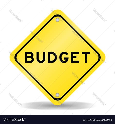 Yellow color transportation sign with word budget Vector Image