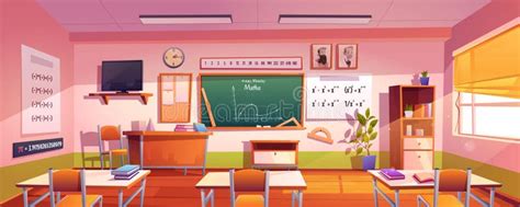 Classroom for Mathematics Learning in School Stock Illustration - Illustration of mathematics ...