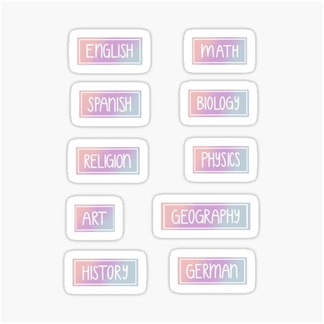 "pretty and aesthetic school class stickers in pastel" Sticker by dailymiricle | Redbubble
