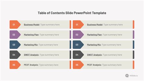 Table of Contents Slide in PowerPoint Template - Download Now