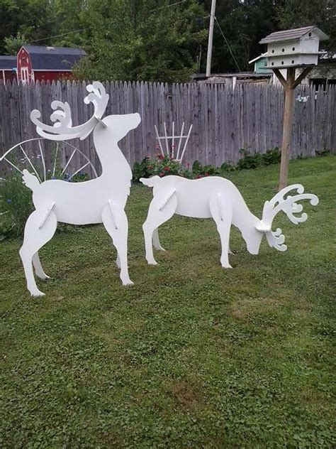 Outdoor Wooden Reindeer Yard Decorations