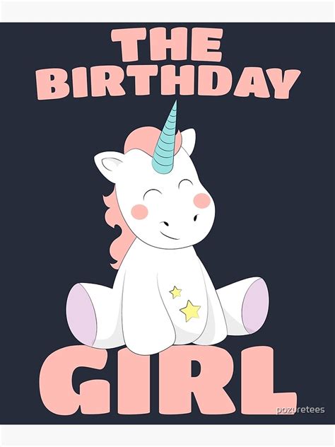 "The Birthday Girl - Happy Birthday Magical Unicorn" Canvas Print by ...