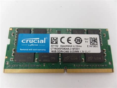 Crucial 16GB DDR4-2400 CT16G4SFD824A C16FDD1 SODIMM RAM Laptop Memory ...