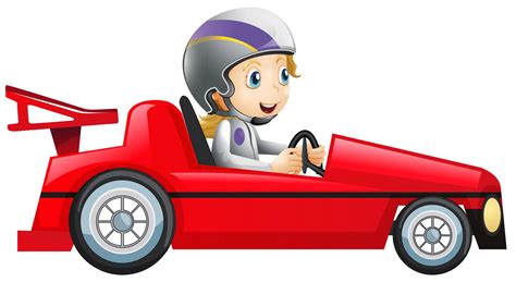 Woman driving in red racing car 419174 Vector Art at Vecteezy