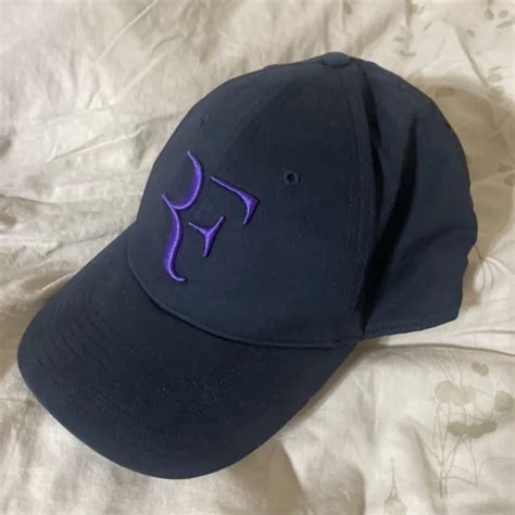 ROGER FEDERER RF Logo Official Uniqlo Tennis Cap Black Purple 2022 £35.00 - PicClick UK