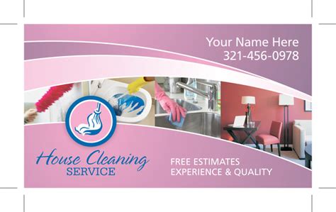 Residential & House Cleaning Business Card Samples & Examples ...