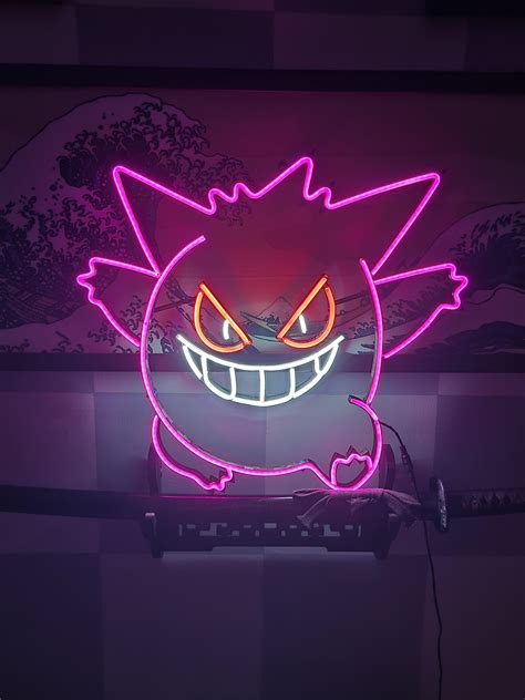 I made a gengar neon led sign : r/pokemon