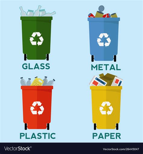 Colorful Recycle Garbage Bins Waste Segregation Vector Image | The Best Porn Website