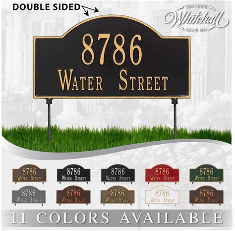 Buy Whitehall™ Personalized Cast Metal Address plaque - DOUBLE SIDED ...