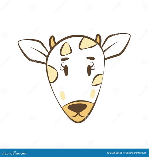 Funny Doodle Giraffe Face. Cute Baby Illustration Stock Vector - Illustration of animal, giraffe ...