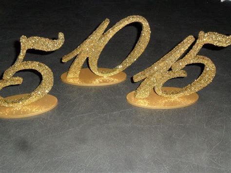 6 Glittered Table Numbers Edwardian Script set by FranksCrafts | Script table numbers, Birthday ...