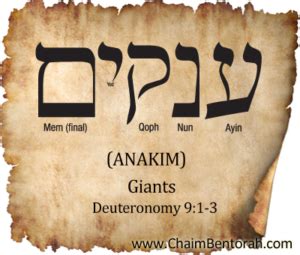 Hebrew word study – giants – anakim ענקים | Chaim Bentorah