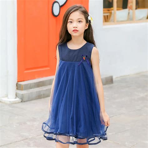 Teenagers Girl Mesh Dress Summer 2018 Cute Big Girls Clothes Kids Dresses Clothing Size For 3 4 ...