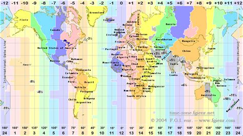 Time Zone Conversion Chart World