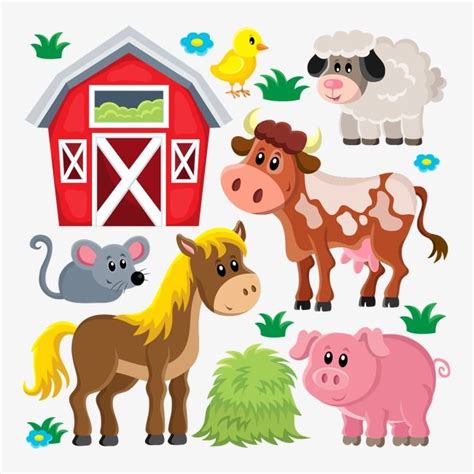 Animal Farm Vector PNG Images, Vector Farm Animals, Farm, Vector Farm ...