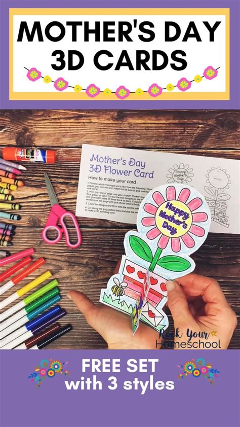 Free Printable Mother’s Day Cards for Kids: Adorable 3D Projects in ...