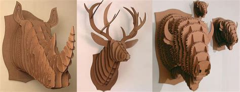 Animal Friendly Cardboard Trophy Head Busts - Rhino, Deer and Moose | The Green Head