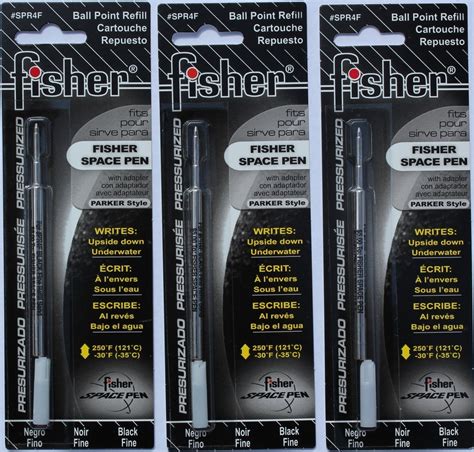 Fisher Space Pen SPR4F Space Pen Ink Fine Point Refill, Black, 3 Pack - Walmart.com