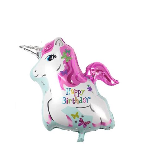 Horse Happy Birthday Helium Balloons Kids Toys Inflatable Foil Balloons Unicorn Birthday Party ...