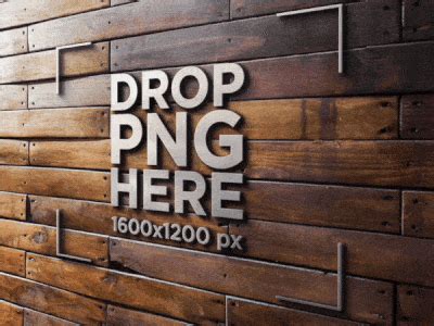 3D Metal Logo on a Wooden Wall Mockup by Placeit on Dribbble