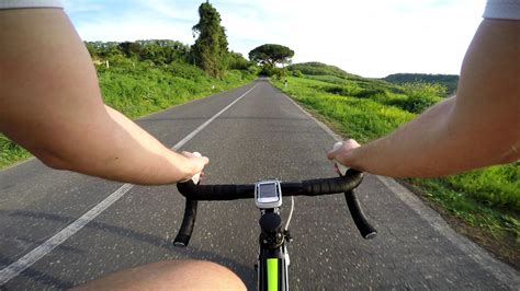 cycling on road bike. Pov Original point of view 1298026 Stock Video at Vecteezy