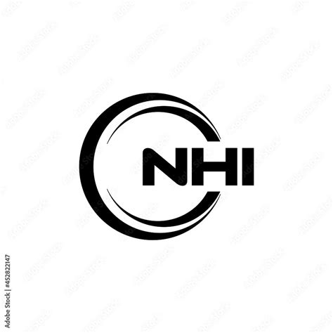 NHI letter logo design with white background in illustrator, vector logo modern alphabet font ...