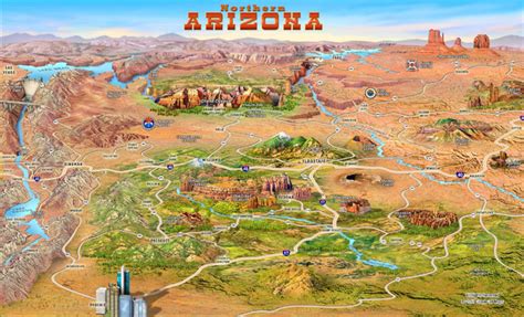 Northern Arizona attractions Map - arizona • mappery