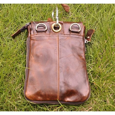 Mens Genuine Leather Coffee Fanny Small Messenger Shoulder Satchel Waist Bag Pack - Coffee ...