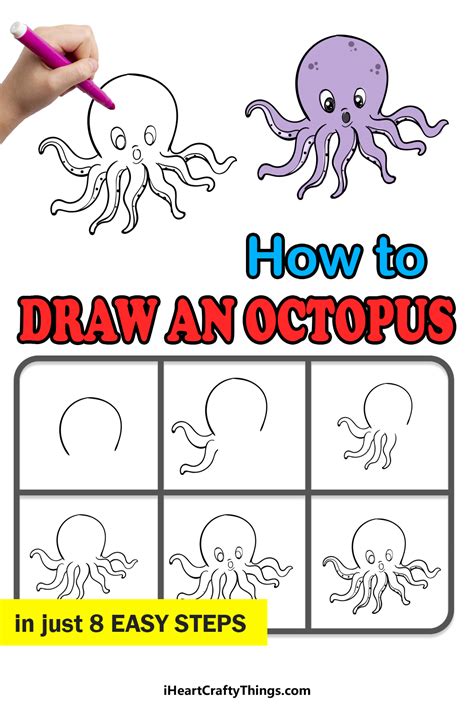 Octopus Drawing - How To Draw An Octopus Step By Step