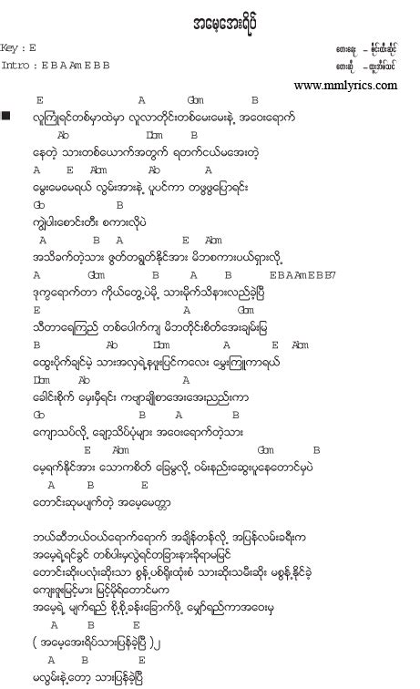 Htoo Eain Thin - Mother Songs