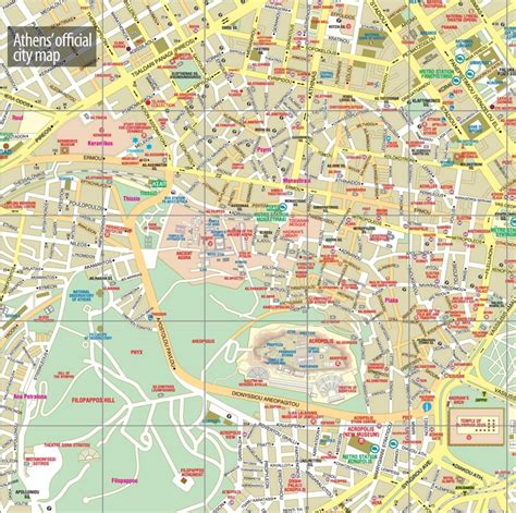 Athens city center map - Ontheworldmap.com