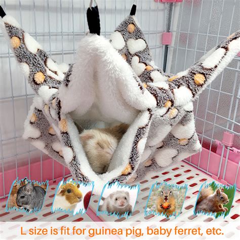 Kalevel Small Pet Hammock Guinea Pig Cage Accessories Bedding Warm Hammock for Ferret Hamster ...