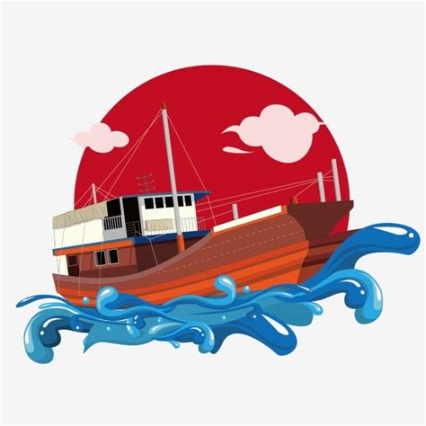 Small Fishing Boat Clipart Transparent Background, Hand Painted Fishing ...