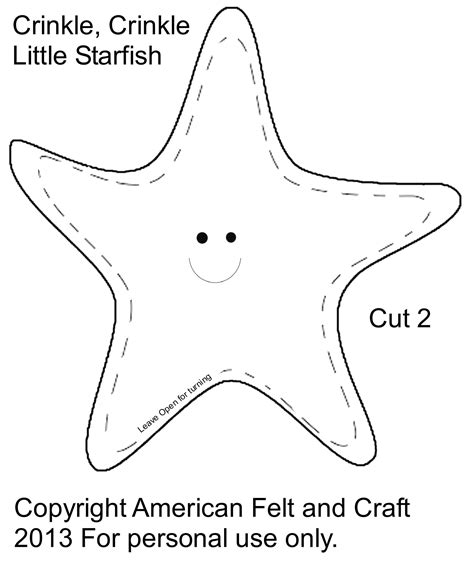 How to make a Felt Starfish Crinkle Toy | Felt fish, Felt toys, Felt toys patterns