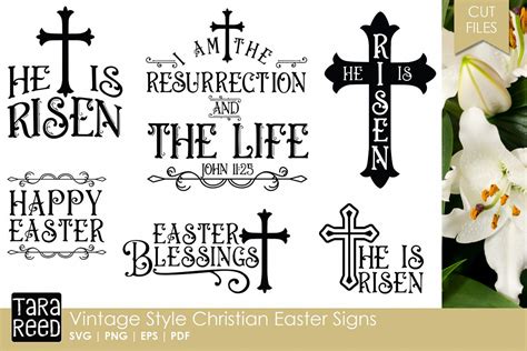 Vintage Christian Easter Signs - Easter SVG & Cut Files