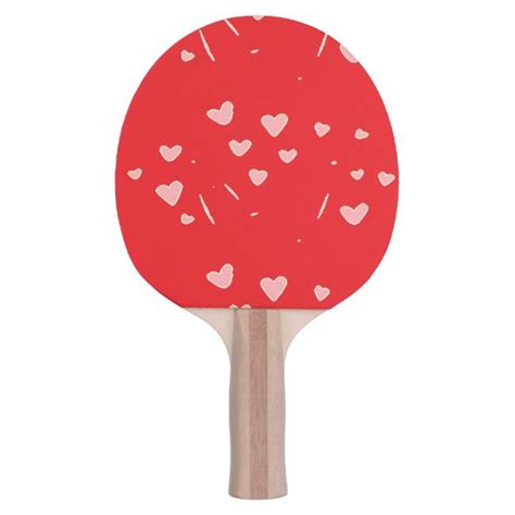floating hearts on red ping pong paddle | Zazzle.com | Ping pong paddles, Ping pong, Pong