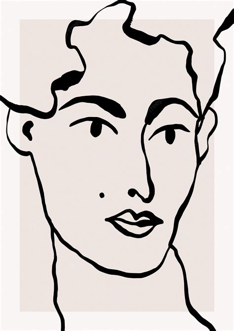 Premium Vector | Line-art vector portraits. vintage women painting. monochrome brand template ...