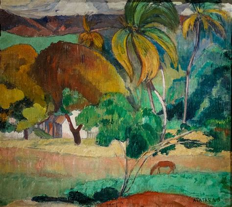 Paul Gauguin, Landscape from Tahiti, ca. 1893 5/7/19 #deyoungmuseum #artmuseum #sanfrancisco ...