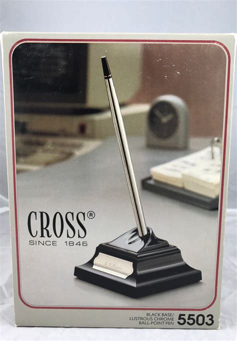 Cross Desk Set, black base, chrome ballpoint pen | fountain pen users