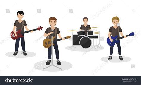 Cartoon Music Band Rock Style Isolated Stock Vector (Royalty Free ...