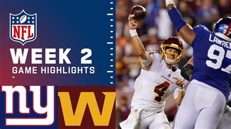 Giants vs. Washington Week 2 Highlights | NFL 2021 - YouTube