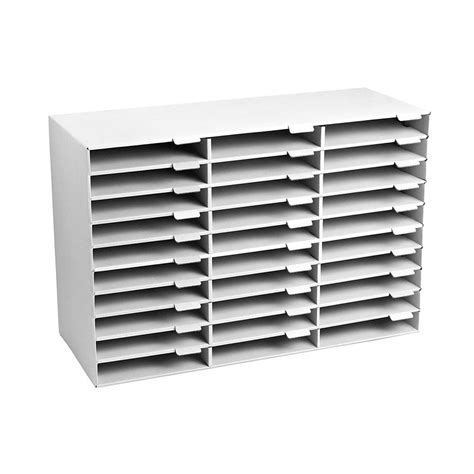 AdirOffice 30-Slot White Classroom File Organizer-501-30-WHI - The Home Depot