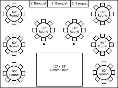 30′ x 40′ w/ Round Tables, Buffet | Wedding table layouts, Wedding reception tables layout ...