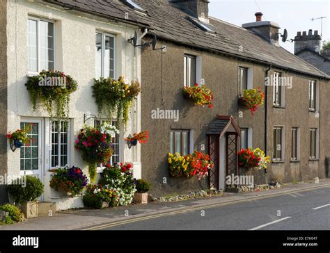 Terraced houses in Milnthorpe, Cumbria, England UK Stock Photo - Alamy