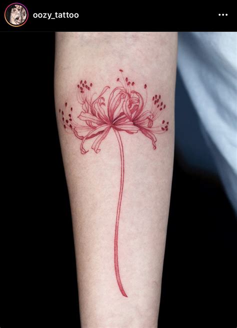 red spider lily Red Flower Tattoos, Beautiful Flower Tattoos, Red Tattoos, Mini Tattoos, Cute ...