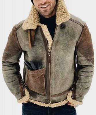 Mens Genuine Leather Winter Jacket with Shearling Collar - Hit Jacket