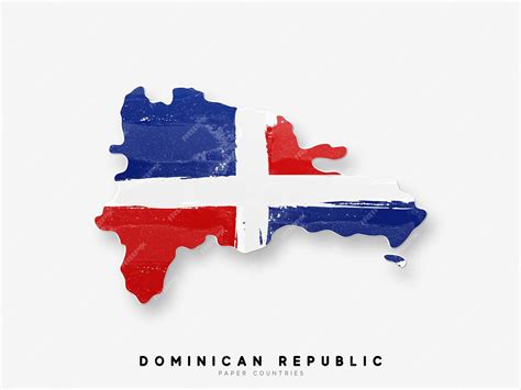 Premium Vector | Dominican republic detailed map with flag of country. painted in watercolor ...