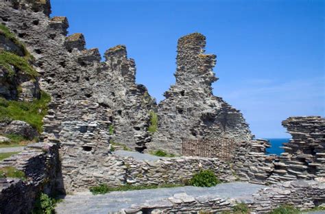 Tintagel Castle ruins stock photo. Image of stone, fort - 4739400