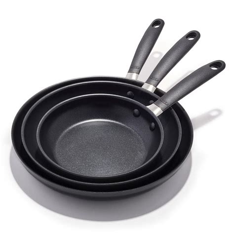 OXO Good Grips Nonstick 3-Piece Hard-Anodized Aluminum Frying Pan Set CC005956-001 - The Home Depot